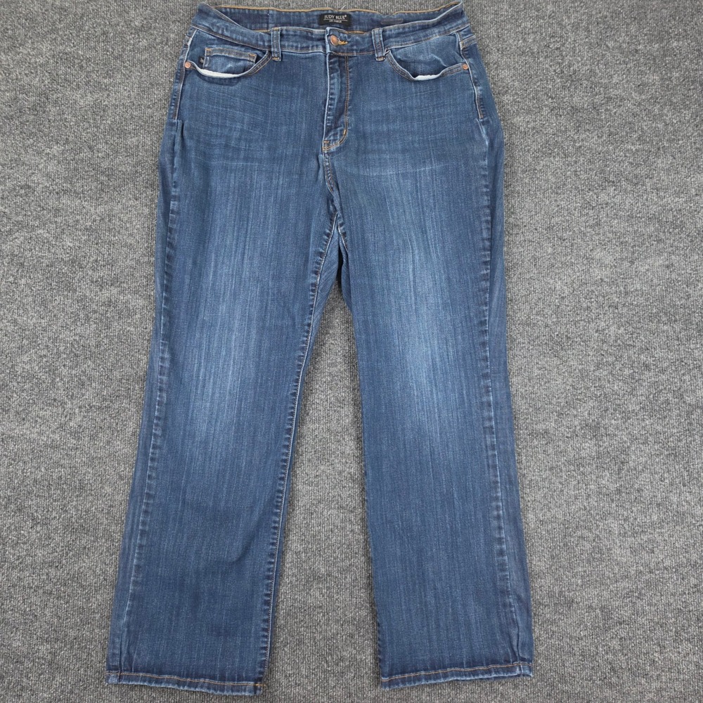 Judy Blue Straight Fit Jeans Women's 18W High Rise Dark Wash Denim Stretch Blue